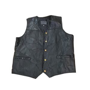 Italian Stone Design genuine leather patchwork vest --size Large